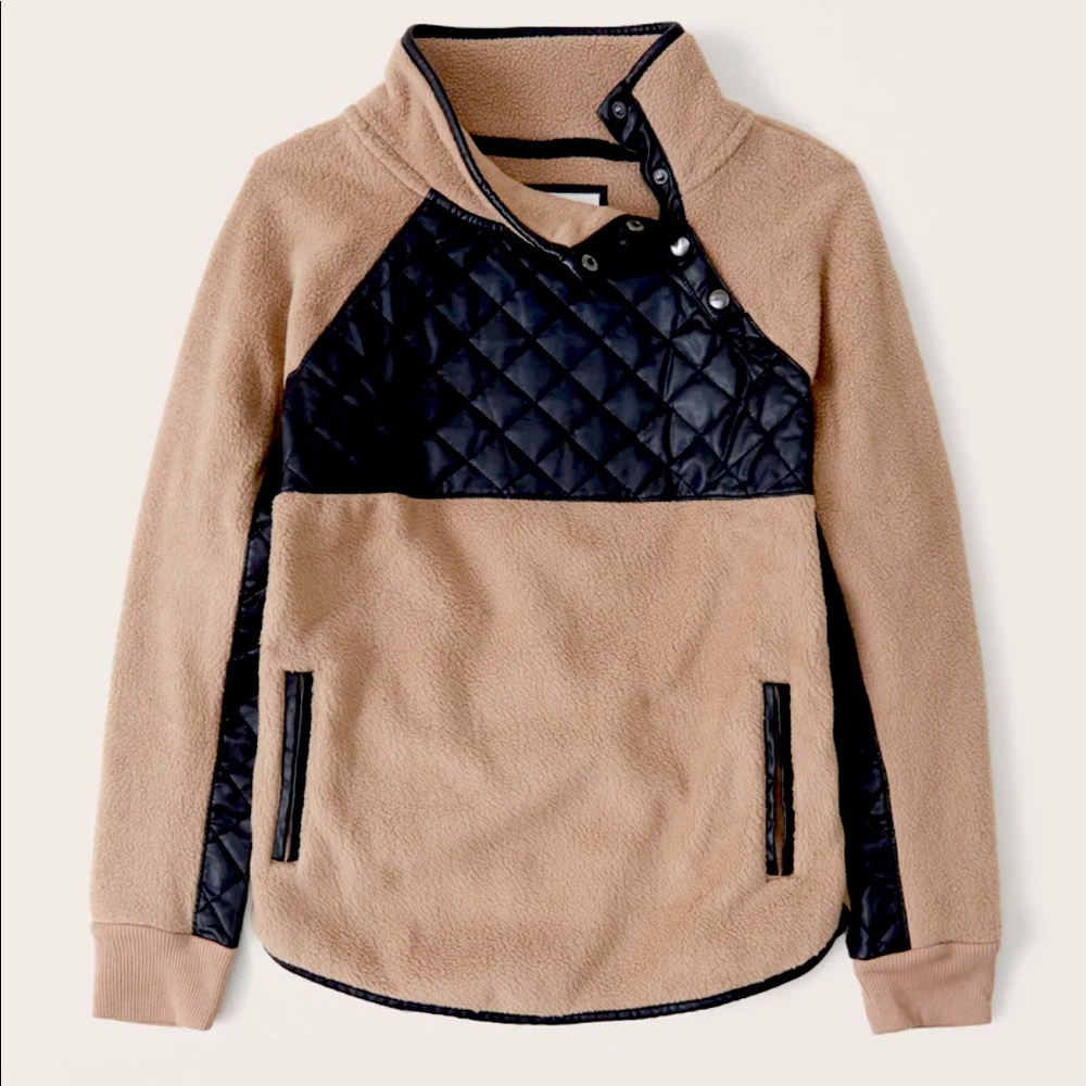 Abercrombie & Fitch Asymmetrical Snap-Up Fleece Sz SMALL